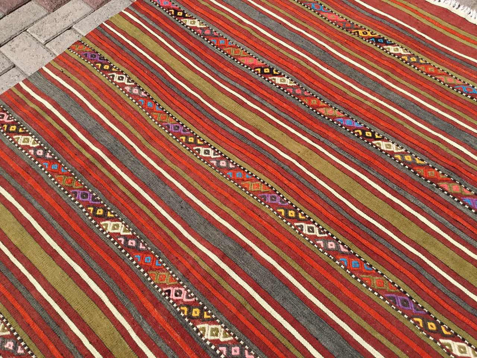 Vintage turkkilainen Kilim Ocho 150cm x 269cm käsinkudottu matto