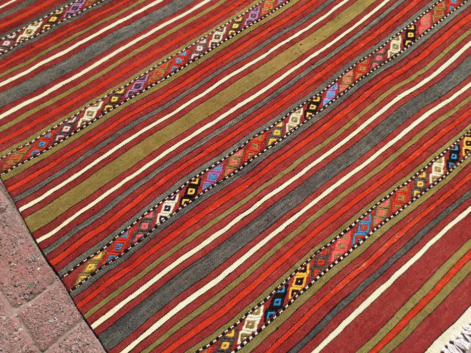 Vintage turkkilainen Kilim Ocho 150cm x 269cm käsinkudottu matto