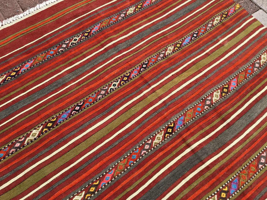 Vintage turkkilainen Kilim Ocho 150cm x 269cm käsinkudottu matto