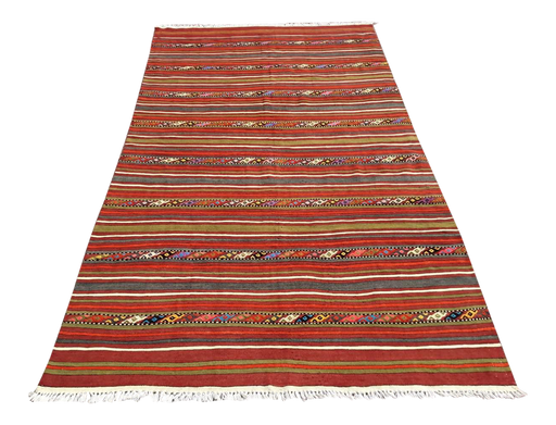 Vintage turkkilainen Kilim Ocho 150cm x 269cm käsinkudottu matto