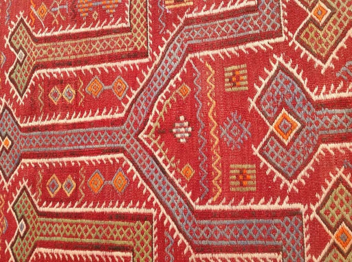 Tappeto Kilim turco vintage 101 cm x 165 cm in lana intrecciata a mano