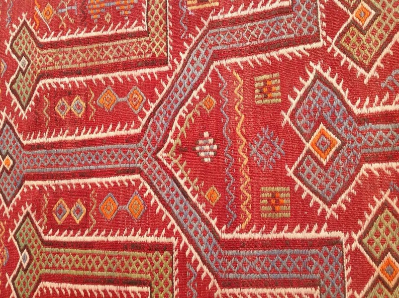 Vintage turkkilainen Kilim matto 101cm x 165cm käsinkudottua villaa