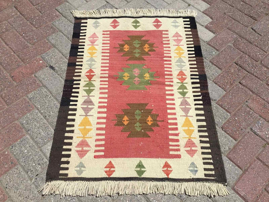 Vintage Turkish Kilim Rug 109cm x 79cm #221