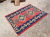 Vintage Turkish Kilim Rug 109cm x 87cm Handwoven Wool