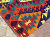Vintage Turkish Kilim Rug 116cm x 100cm 45 Years Old