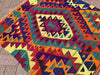 Vintage Turkish Kilim Rug 116cm x 100cm 45 Years Old