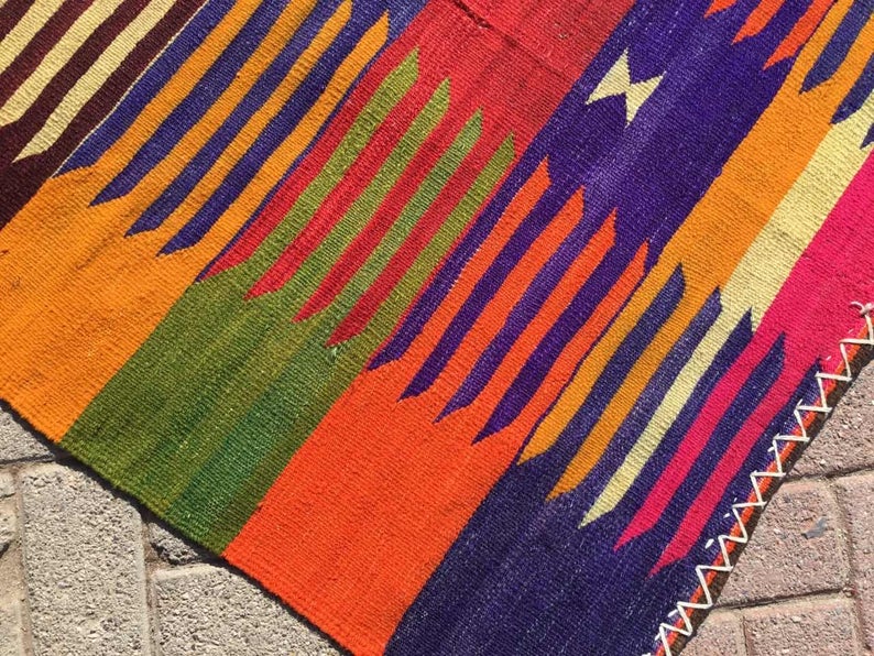Vintage Turkish Kilim Rug 119cm x 105cm #016