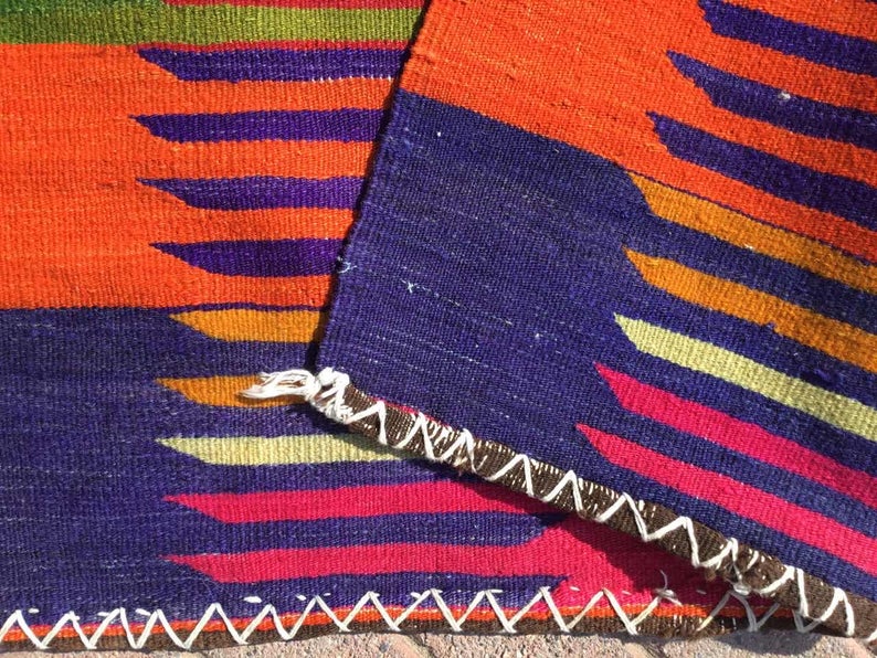 Vintage Turkish Kilim Rug 119cm x 105cm #016