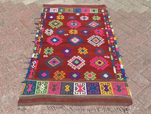 Vintage Turkish Kilim Rug 122cm x 72cm Handmade Artisan Piece
