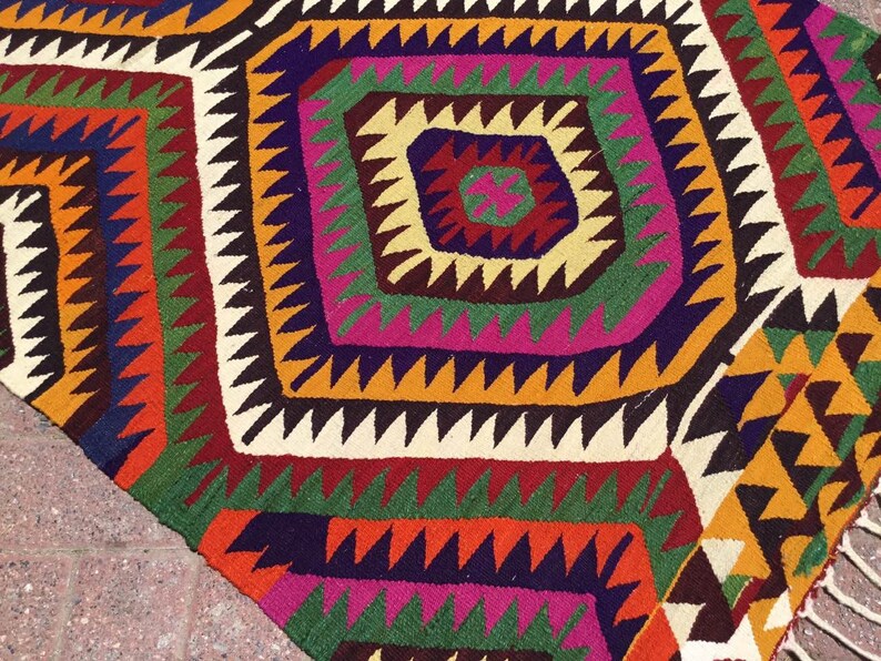 Vintage Turkish Kilim Rug 128cm x 93cm #209