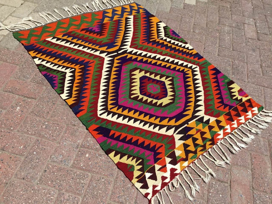 Vintage Turkish Kilim Rug 128cm x 93cm #209