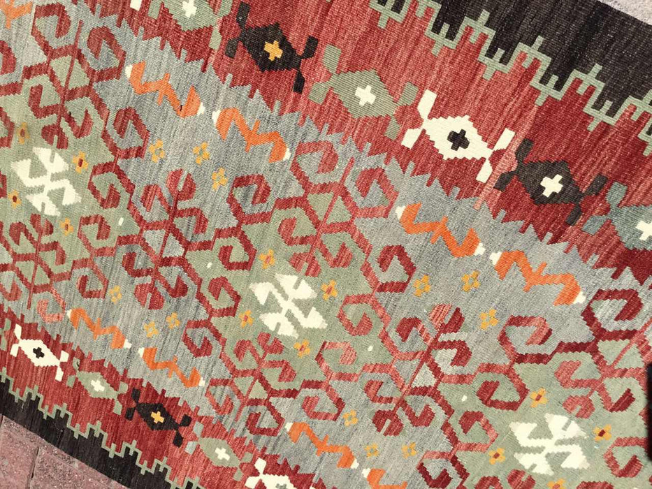 Vintage turkkilainen Kilim matto 129cm x 254cm käsinkudottu