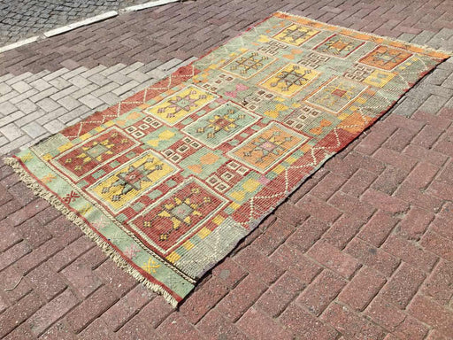 Vintage Turkish Kilim -matto 138cm x 239cm #648