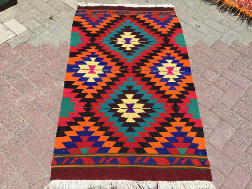 Vintage Turkish Kilim Rug 147Cm X 89Cm Orange Home Decor