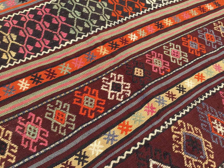 Vintage Turkish Kilim -matto 147cm x 251cm Käsintehty #619