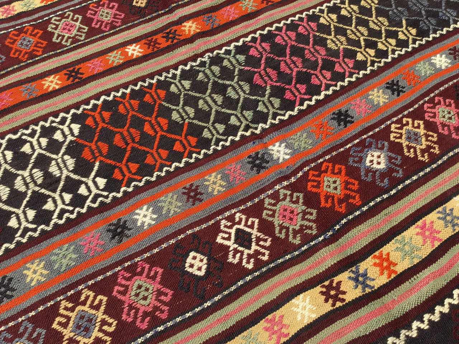 Vintage Turkish Kilim -matto 147cm x 251cm Käsintehty #619