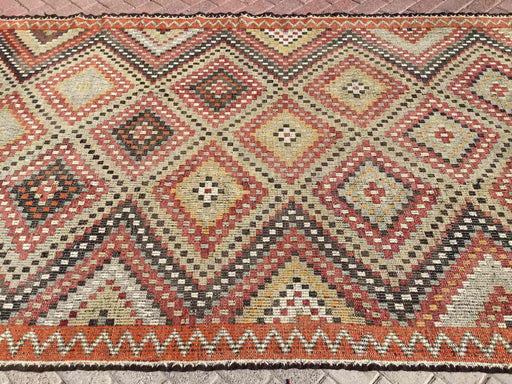 Vintage Turkish Kilim -matto 180x355 cm Käsinsolmittu #617