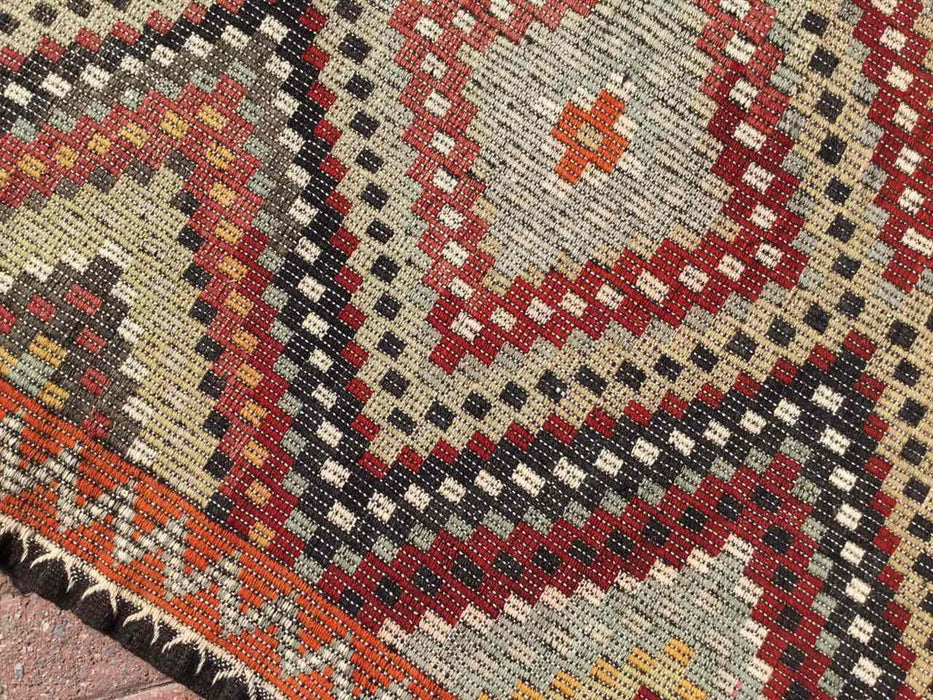 Vintage Turkish Kilim -matto 180x355 cm Käsinsolmittu #617