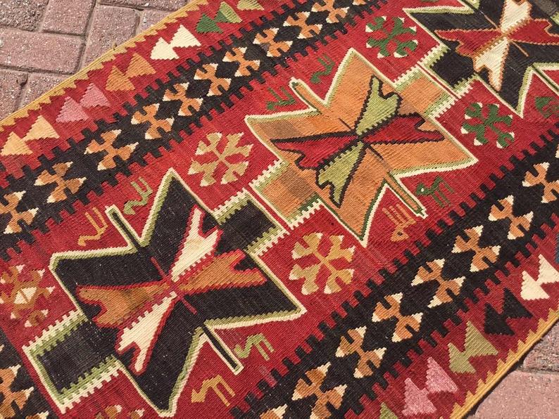 Vintage Turkish Kilim Rug 189cm x 108cm Classic Design