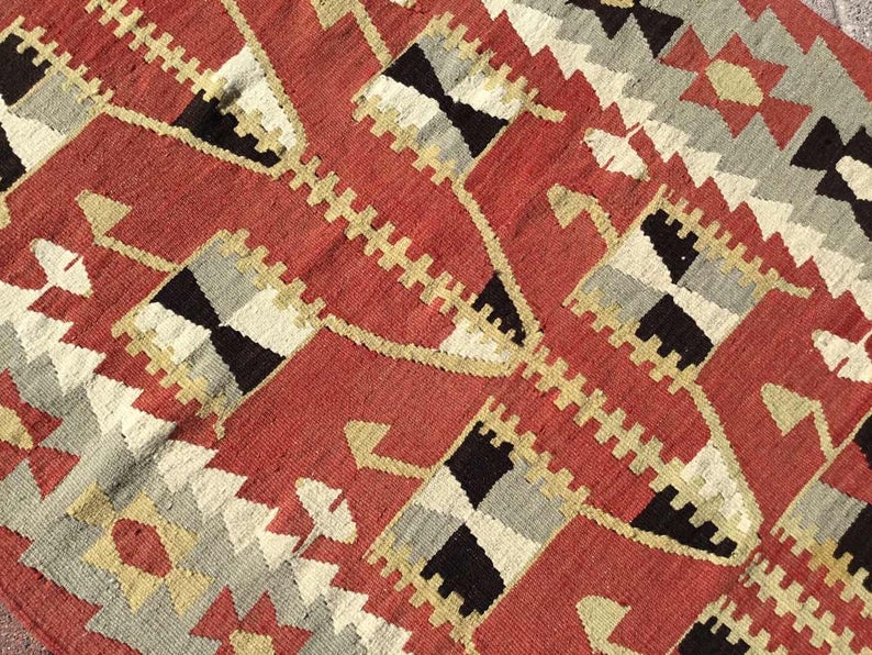 Vintage Turkish Kilim Rug 201Cm X 106Cm 45 Years Old