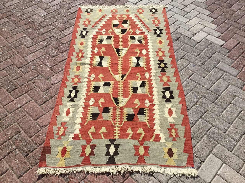 Vintage Turkish Kilim Rug 201Cm X 106Cm 45 Years Old