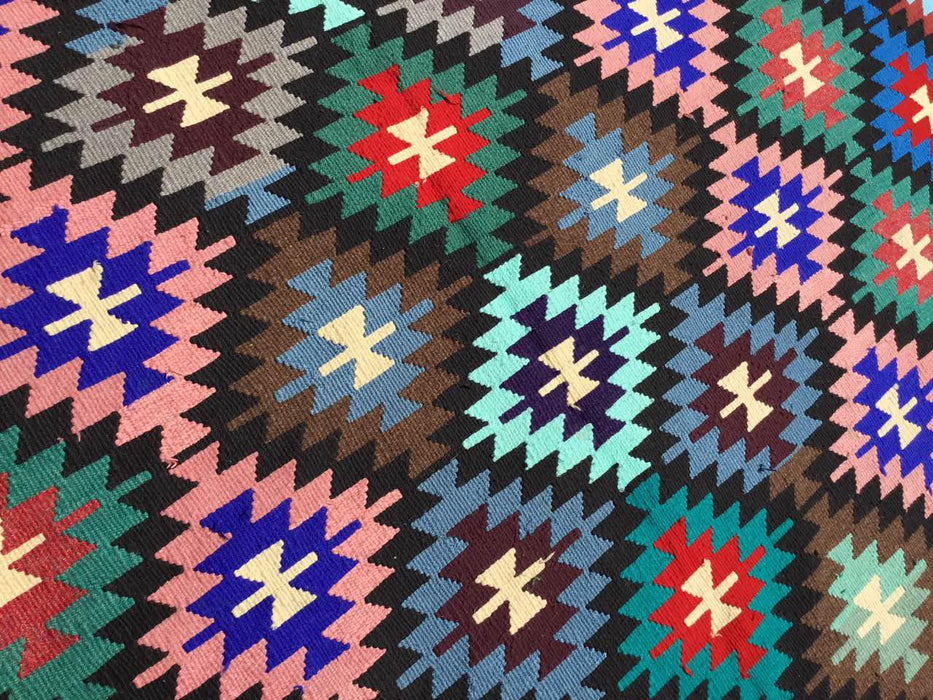 Vintage Turkish Kilim -matto 209cm x 292cm Käsinsolmittu