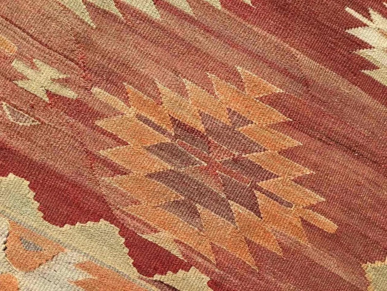 Vintage Turkish Kilim Rug 235 cm x 134 cm Authentic Design