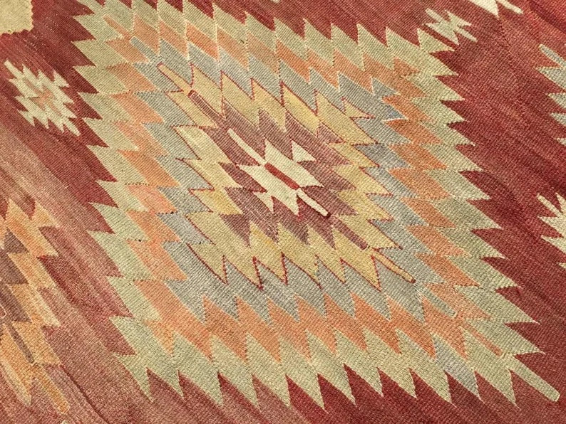 Vintage Turkish Kilim Rug 235 cm x 134 cm Authentic Design