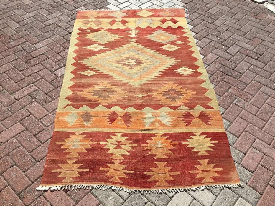 Vintage Turkish Kilim Rug 235 cm x 134 cm Authentic Design
