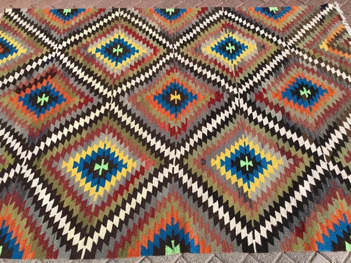 Vintage Turkish Kilim -matto 236cm x 167cm käsinkudottua villaa