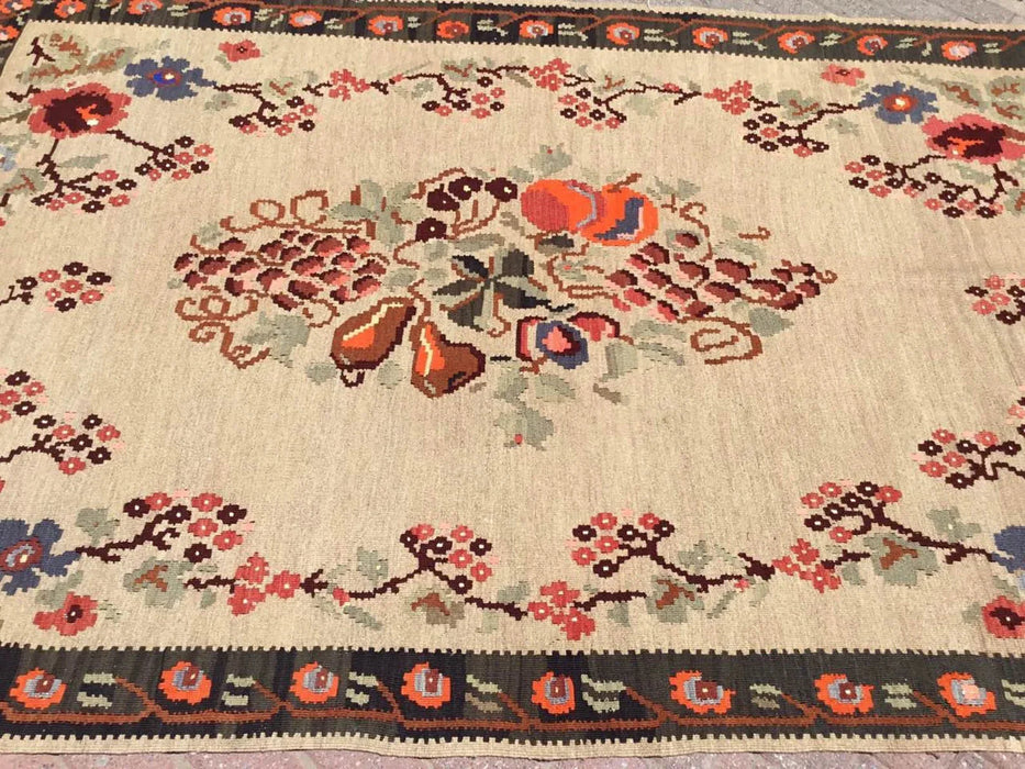 Vintage turkkilainen Kilim matto 252cm x 174cm käsinkudottua villaa