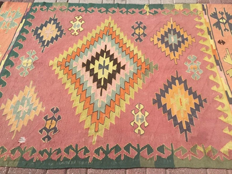 Vintage Turkish Kilim Rug 256cm x 133cm #807