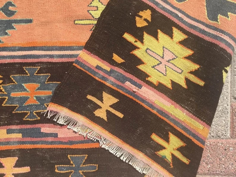 Vintage Turkish Kilim Rug 256cm x 133cm #807