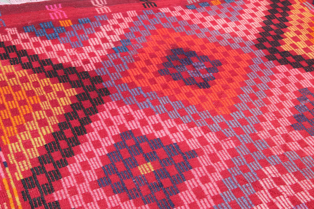 Vintage turkkilainen Kilim matto 257cm X 168cm käsintehty villa