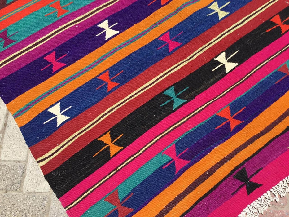 Vintage turkkilainen Kilim matto 258cm x 164cm käsinkudottua villapuuvillaa