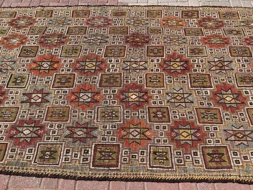 Vintage Turkse Kelim Rug 265cm x 165cm Wol Geitenhaar