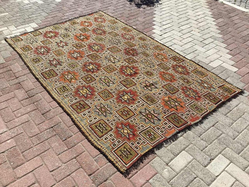 Vintage Turkse Kelim Rug 265cm x 165cm Wol Geitenhaar