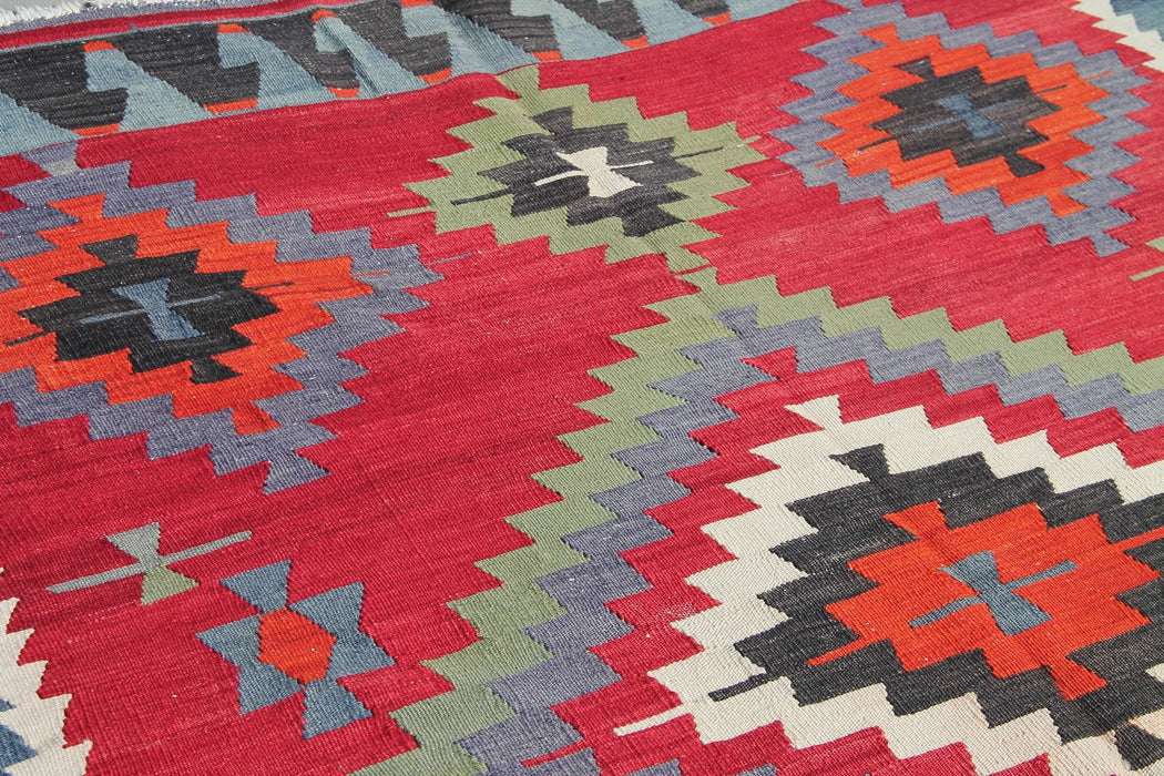 Tappeto Kilim turco vintage 271 cm x 190 cm in lana fatta a mano