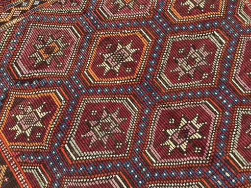 Vintage Turkse Kilim -tapijt 275 cm x 150 cm handgemaakte wol