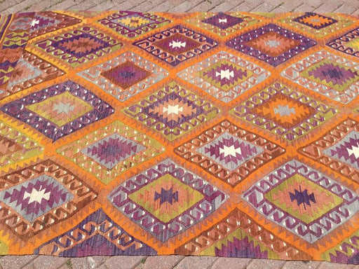 Vintage tyrkisk Kilim Rug 275cm x 160 cm frakt over hele verden