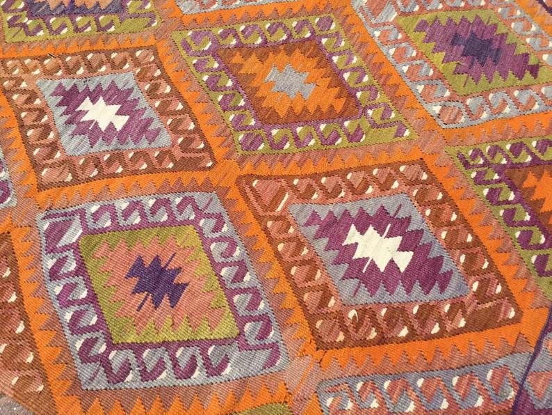 Tappeto Kilim turco vintage 275 cm x 160 cm Spedizione in tutto il mondo