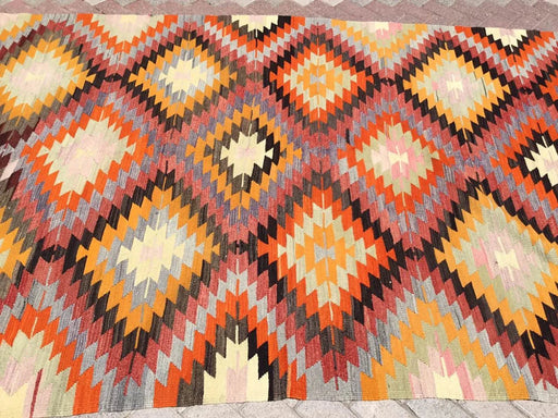 Vintage Turkse Kilim -tapijt 278 cm x 184cm wol #792