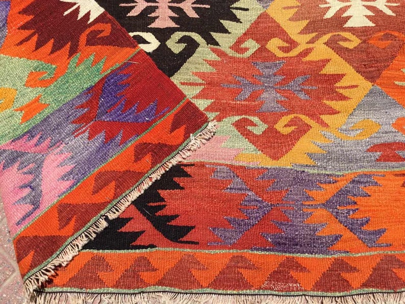 Vintage turkkilainen Kilim matto 285cm x 173cm villapuuvilla