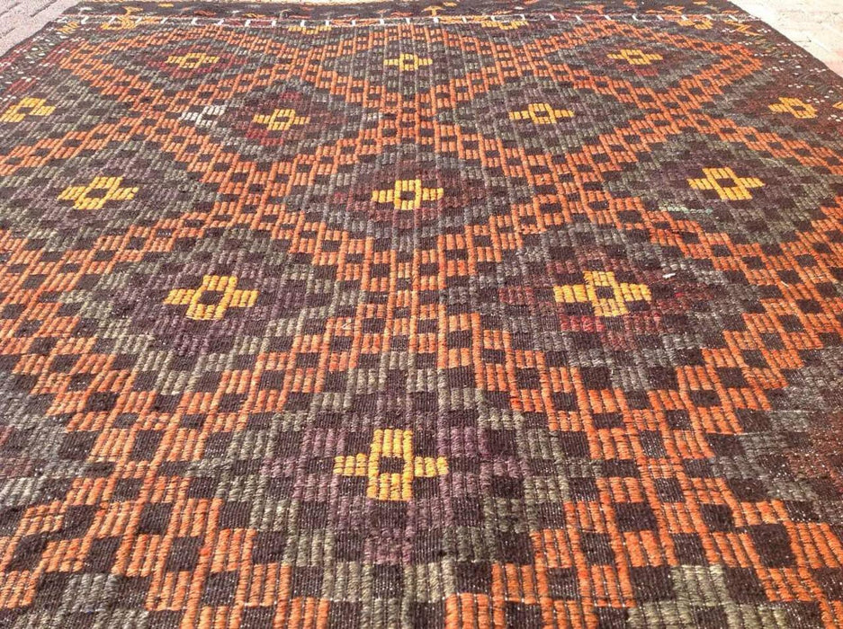 Tappeto Kilim turco vintage 285 x 210 cm in lana di capra