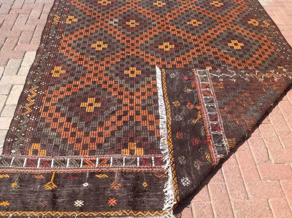 Tappeto Kilim turco vintage 285 x 210 cm in lana di capra