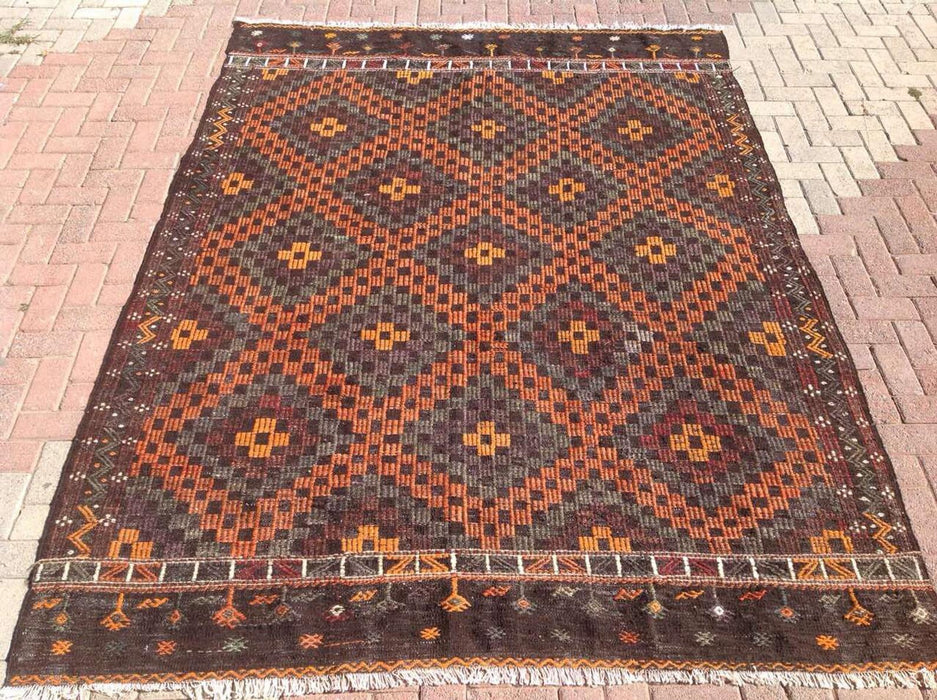 Tappeto Kilim turco vintage 285 x 210 cm in lana di capra