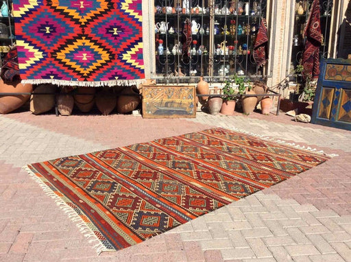 Vintage Turkish Kilim Rug 286cm x 173cm Log Cabin Decor