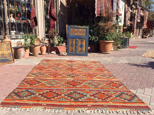 Vintage Turkish Kilim Rug 286cm x 173cm Log Cabin Decor