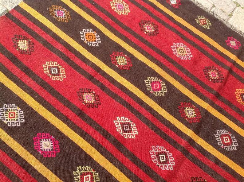 Vintage Turkish Kilim Rug 287cm x 190cm 50 Years Old