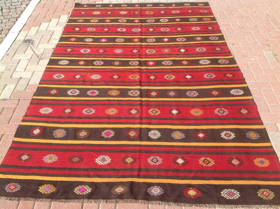Vintage Turkish Kilim Rug 287cm x 190cm 50 Years Old